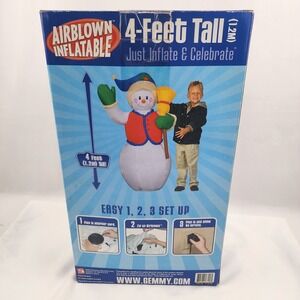 Gemmy Vintage‎ Christmas Airblown Inflatable 4ft Frosty The Snowman 2004 Works